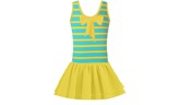 Yellow Stripy Children Swimsuit, Bikini, Swimwear